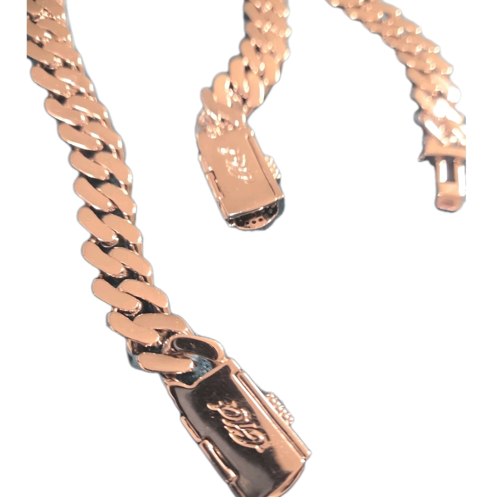 Diamond Cuban Chain + Bracelet Set/ Bundle 12mm (Both Pieces Included) GLD (NIB) - Picture 8 of 11